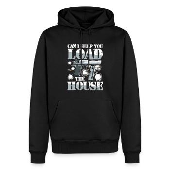 Can I Help You Load The House - Männer Premium Bio Hoodie - Schwarz - Vorne - Nico (187cm)