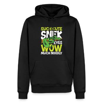 Such Cute Snek Eyes Wow Much Noodly - Männer Premium Bio Hoodie - Schwarz - Vorne - Nico (187cm)
