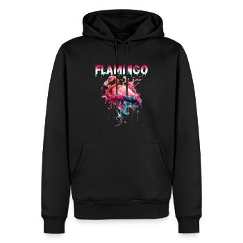 Flamingo Color Splash für einen Flamingo Fan - Männer Premium Bio Hoodie - Schwarz - Vorne - Nico (187cm)