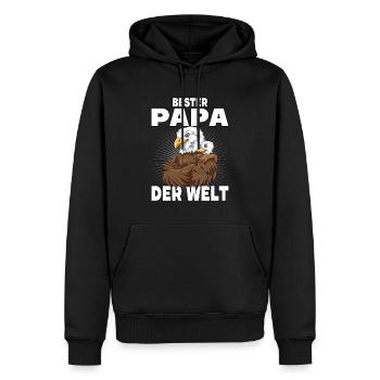 Bester Papa der Welt Vatertag Vater Adler für - Männer Premium Bio Hoodie - Schwarz - Vorne - Nico (187cm)