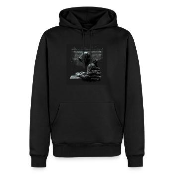 Pc Nutzer / Hacker / Gamer - Männer Premium Bio Hoodie - Schwarz - Vorne - Nico (187cm)