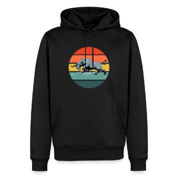 Bulle und Stier für einen Bauer - Männer Premium Bio Hoodie - Schwarz - Vorne - Nico (187cm)