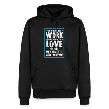 erfolg arbeit - Männer Premium Bio Hoodie - Schwarz - Vorne - Nico (187cm)