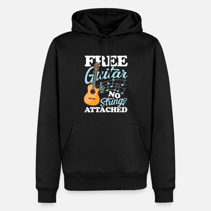 Guitar No Strings Attached - Männer Premium Bio Hoodie - Schwarz