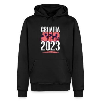 Croatia 2023 - Männer Premium Bio Hoodie - Schwarz - Vorne - Nico (187cm)