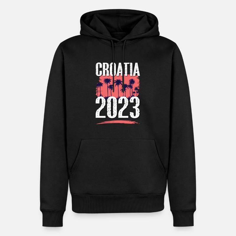 Croatie 2023 - Sweat à capuche Premium bio Homme - noir