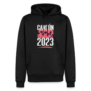 Cancun 2023 - Männer Premium Bio Hoodie - Schwarz - Vorne - Nico (187cm)