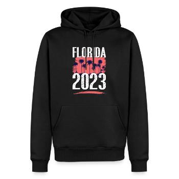 Floride 2023 - Sweat à capuche Premium bio Homme - noir - Devant - Nico (187cm)