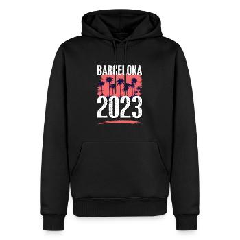 Barcelona 2023 - Männer Premium Bio Hoodie - Schwarz - Vorne - Nico (187cm)