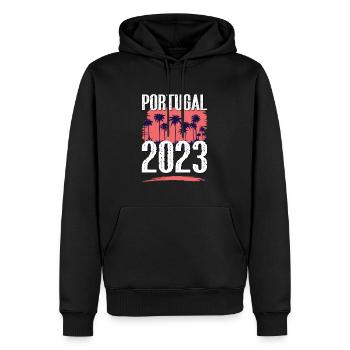 Portugal 2023 - Sweat à capuche Premium bio Homme - noir - Devant - Nico (187cm)