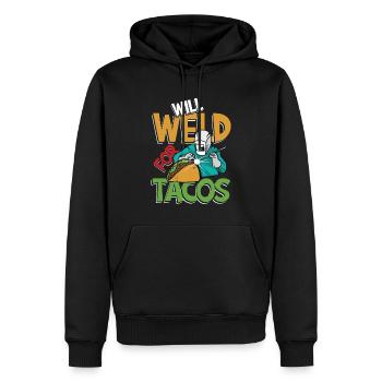 Will Weld For Tacos für einen Schweißer - Männer Premium Bio Hoodie - Schwarz - Vorne - Nico (187cm)