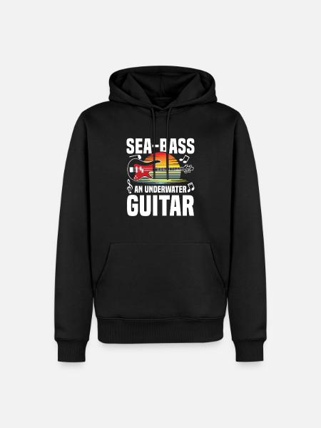 Sea Bass Gitarre - Männer Premium Bio Hoodie - Schwarz