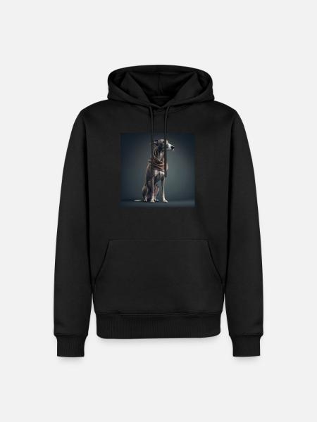 Windhund, Design 1 - Männer Premium Bio Hoodie - Schwarz