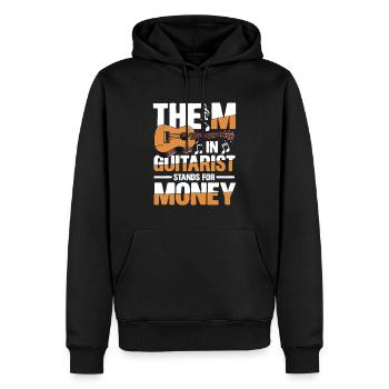 The M in Guitarist Stands For Money - Männer Premium Bio Hoodie - Schwarz - Vorne - Nico (187cm)