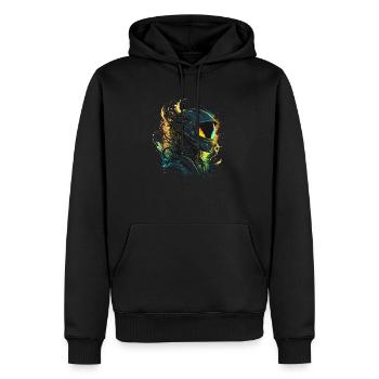 Weltraum-Alien - Männer Premium Bio Hoodie - Schwarz - Vorne - Nico (187cm)