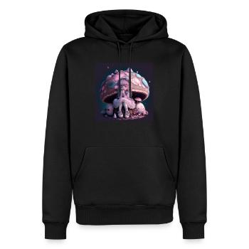 Fille sous champignon - Sweat à capuche Premium bio Homme - noir - Devant - Nico (187cm)