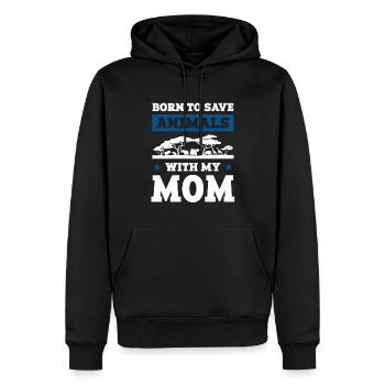 Animal welfare mom - Men’s Premium Organic Hoodie - black - Front - Nico (187cm)