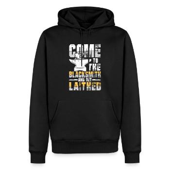 Come To The Blacksmith And Get Laithed - Männer Premium Bio Hoodie - Schwarz - Vorne - Nico (187cm)