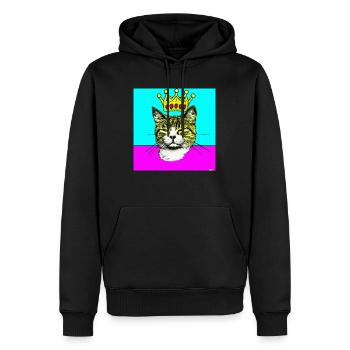 Chat aveugle 9 - Sweat à capuche Premium bio Homme - noir - Devant - Nico (187cm)