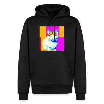Blind Cat 8 - Men’s Premium Organic Hoodie - black - Front - Nico (187cm)