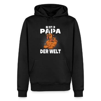 Bester Papa der Welt Vatertag Vater Bulle Stier - Männer Premium Bio Hoodie - Schwarz - Vorne - Nico (187cm)