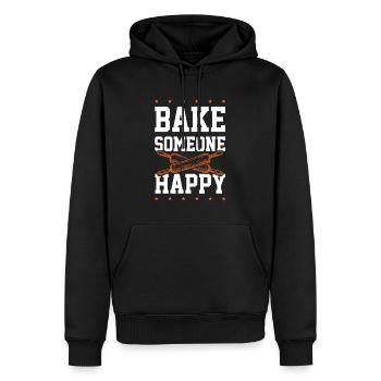 Baking happy - Men’s Premium Organic Hoodie - black - Front - Nico (187cm)