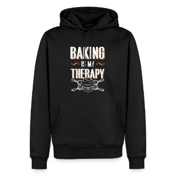 Thérapie Baking Bakers - Sweat à capuche Premium bio Homme - noir - Devant - Nico (187cm)