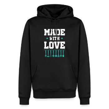 Baking Love - Men’s Premium Organic Hoodie - black - Front - Nico (187cm)