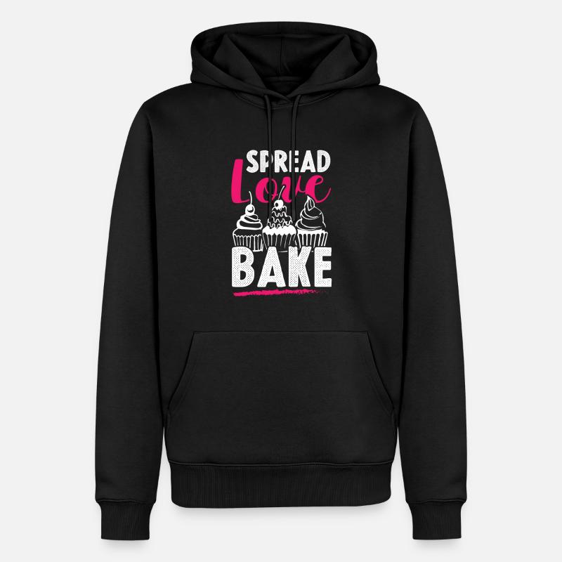 liebe backen - Männer Premium Bio Hoodie - Schwarz