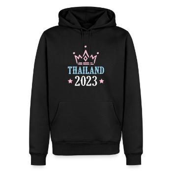 Thailand 2023 - Männer Premium Bio Hoodie - Schwarz - Vorne - Nico (187cm)