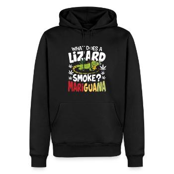 What Does A Lizard Smoke? Mariguana - Männer Premium Bio Hoodie - Schwarz - Vorne - Nico (187cm)