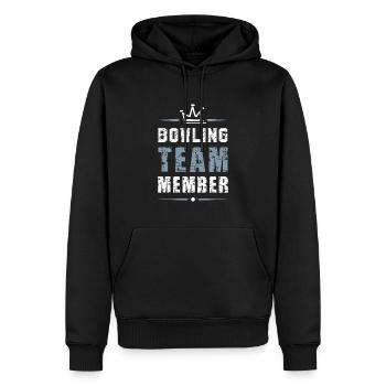 Bowling Team - Männer Premium Bio Hoodie - Schwarz - Vorne - Nico (187cm)