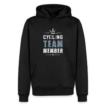 Cycling Team - Men’s Premium Organic Hoodie - black - Front - Nico (187cm)