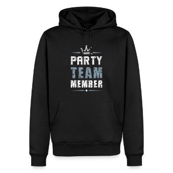Équipe de fête - Sweat à capuche Premium bio Homme - noir - Devant - Nico (187cm)