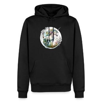 Wildes Einhorn - Männer Premium Bio Hoodie - Schwarz - Vorne - Nico (187cm)