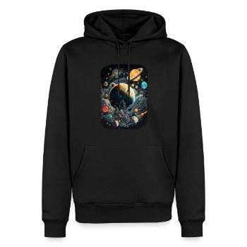 Space Weltraum Astronaut für Erwachsene - Männer Premium Bio Hoodie - Schwarz - Vorne - Nico (187cm)