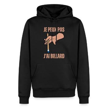J'Peux Pas J'ai Billard Boules Snooker 8 Ball Pool - Sweat à capuche Premium bio Homme - noir - Devant - Nico (187cm)