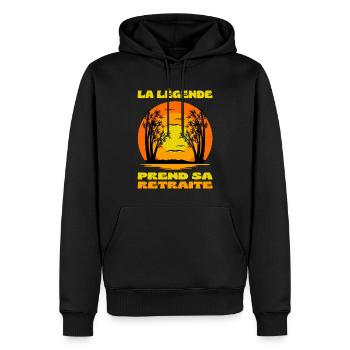 La Légende Prend Sa Retraite Pot De Départ Cadeau - Sweat à capuche Premium bio Homme - noir - Devant - Nico (187cm)