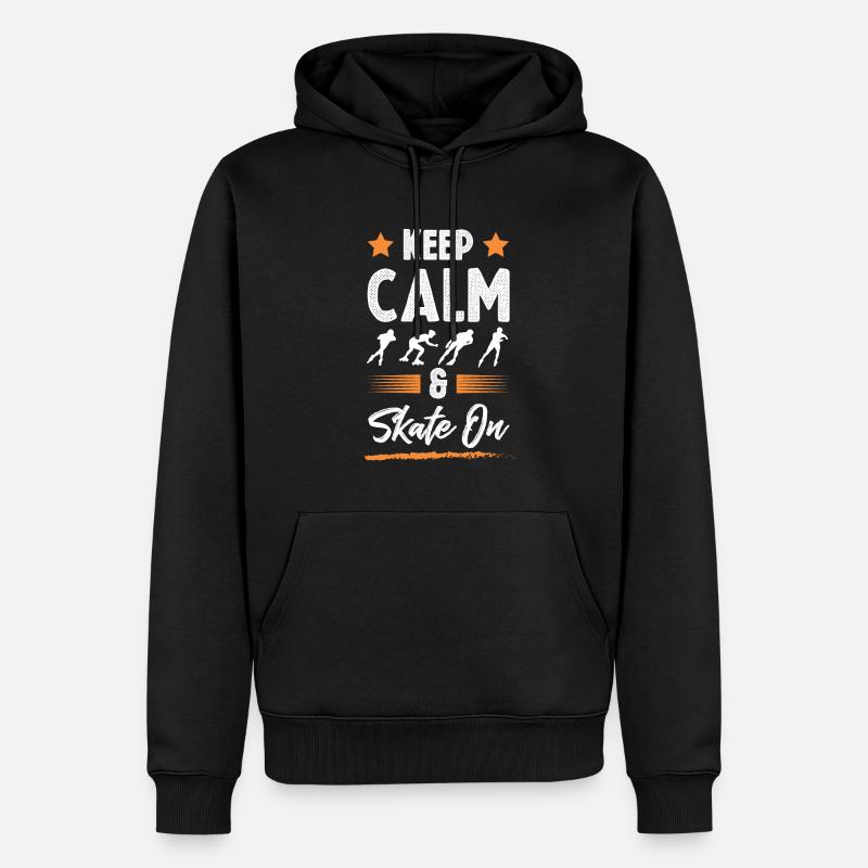 Restez calme patinez - Sweat à capuche Premium bio Homme - noir