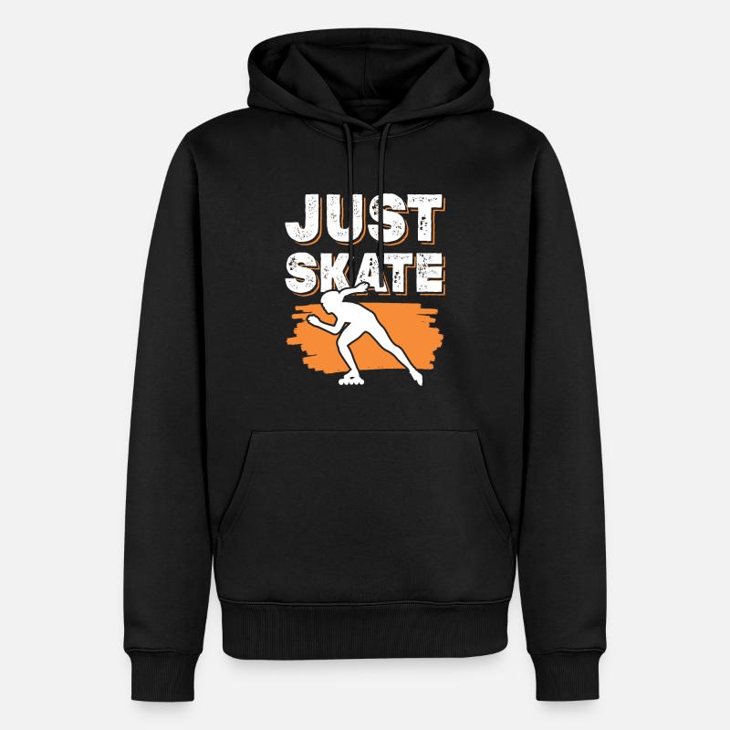 Seul slogan de patinage - Sweat à capuche Premium bio Homme - noir