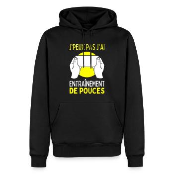 Je Peux Pas J'ai Entrainement De Pouces Gamer Geek - Sweat à capuche Premium bio Homme - noir - Devant - Nico (187cm)