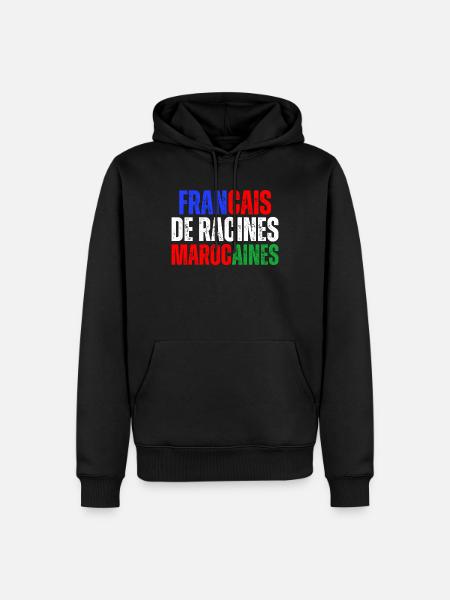 Francais De Racines Marocaines Franco Marocain - Sweat à capuche Premium bio Homme - noir