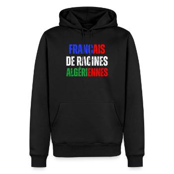 Français De Racines Algériennes Franco Algérien - Sweat à capuche Premium bio Homme - noir - Devant - Nico (187cm)