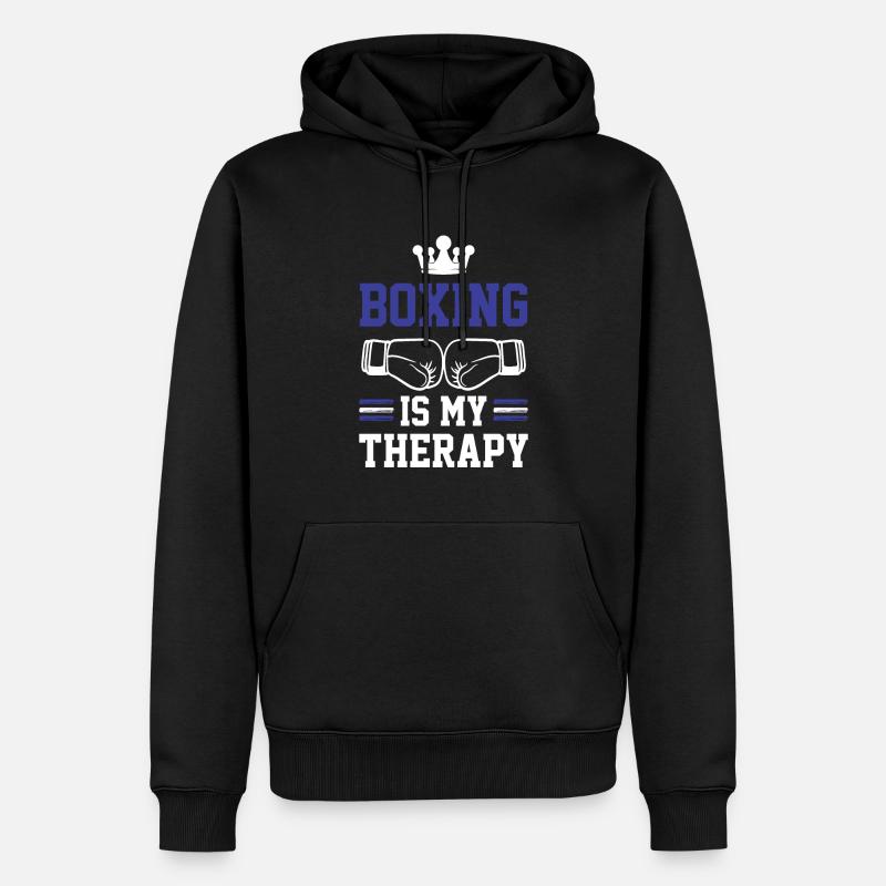 Thérapie de boxe - Sweat à capuche Premium bio Homme - noir