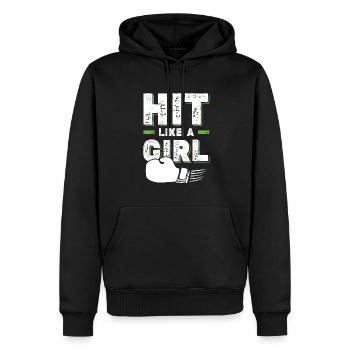 Boxer Girl - Sweat à capuche Premium bio Homme - noir - Devant - Nico (187cm)