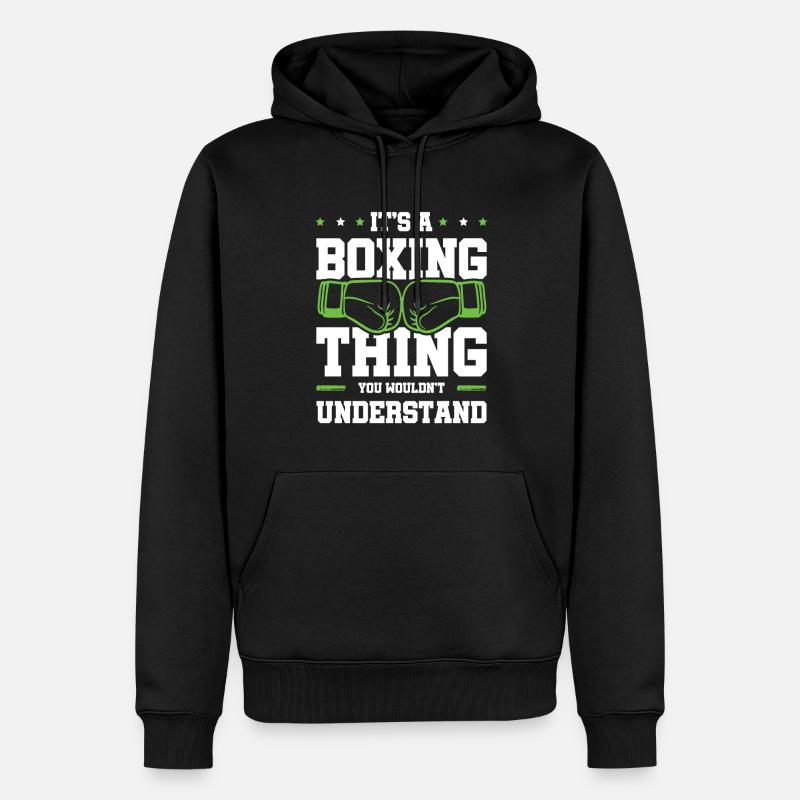 Gants de boxe - Sweat à capuche Premium bio Homme - noir