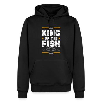 Fischer König - Sweat à capuche Premium bio Homme - noir - Devant - Nico (187cm)