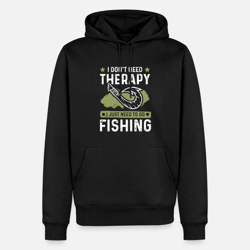 Thérapie de pêche - Sweat à capuche Premium bio Homme - noir