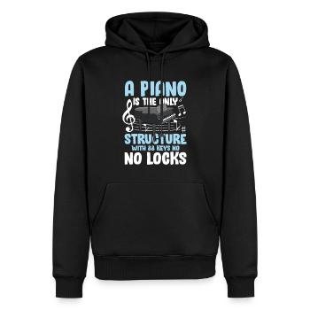 A Piano Is The Structure With 88 Keys No No Locks - Männer Premium Bio Hoodie - Schwarz - Vorne - Nico (187cm)