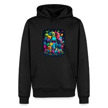 Streetstyle Monster Graffiti Kunst Streetart - Männer Premium Bio Hoodie - Schwarz - Vorne - Nico (187cm)